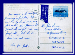 1965 Iceland Postcard National Day In Austurvelli Posted Selfoss To Scotland 2scans - Storia Postale