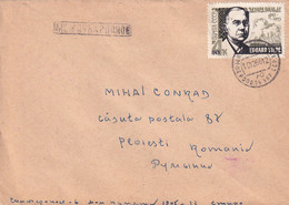 A21943 - Stamp Eduard Vilde Estonian Writer 1965 USSR Mail Soviet Union Cover Envelope Used 1966 Sent To Romania - Cartas & Documentos