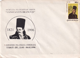 A21950 - Societatea Filatelistilor Gorjeni Constantin Brancusi Cover Envelope Used 1996 Stamp Tudor Vladimirescu Romania - Briefe U. Dokumente