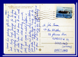 1965 Iceland Postcard Surtsey Vulcan In Eruption Posted Reykjavik To Scotland 2scans - Lettres & Documents