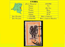 1941 BELGIAN CONGO / CONGO BELGE TELEGRAPH ON COB 290  (TELEGR. AT STAMP BOTTOM ) UVIRA CANCEL ON MASK - Telegrams