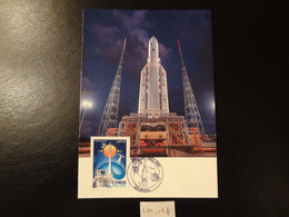 FRANCE 2021 1,50 CNES 1961 - 2011 OBLITÉRATION PREMIER JOUR 08 10 2021 KOUROU CARTE POSTALE  F.D.C. FUSÉE ARIANE - 2020-…