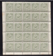 COMUNE DI CAPANNORI - FOGLIO INTERO CON 25 MARCHE DA BOLLO DA 2 LIRE - DIRITTI DI STATO CIVILE - MISURA 16X14,5 CM. - Revenue Stamps