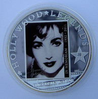 COOK ISLANDS 1 $ 2011 ELIZABETH TAYLOR HOLLYWOOD LEGENDS IN MEMORIAM FILM CINEMA WEIGHT 26g CONSERVAZIONE FONDO SPECCHIO - Cookinseln