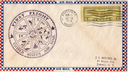 (R01) Scott C17 - 8 Cts Winged Globe - Augusta - Maine - New York - 1934 - First Flight - United States Air Mail. - 1c. 1918-1940 Covers