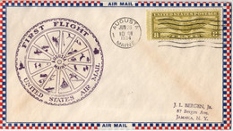 (R01) Scott C17 - 8 Cts Winged Globe - Augusta - Maine - New York - 1934 - First Flight - United States Air Mail. - 1c. 1918-1940 Lettres