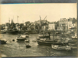 Pornic * Le Port Et Les Bateaux * Voilier * RARE Photo 1900 Photographe Chapeau - Pornic