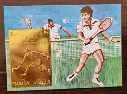 FUJEIRA Tennis, Yvert  BF 1283 **, MNH. Bloc OR Jeux Olympiques MUNICH 1972 - Tennis