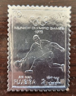 FUJEIRA Tennis, Yvert  N° 1279 **, MNH. 1 Valeur ARGENT DENTELE. Jeux Olympiques MUNICH 1972 - Tennis