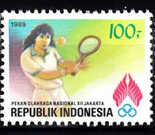 INDONESIE Tennis, 1 Valeur Emise En 1989 Neuf Sans Charnière, MNH - Tennis