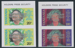 TANZANIA 1986, 10th Visit Of Queen Elizabeth II To The Caribbean (1985), MiNr. 264/7 With Silver Overprint "CARIBBEAN / - Tansania (1964-...)