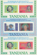 TANZANIA 1986, 10th Visit Of Queen Elizabeth II To The Caribbean (1985), MiNr. Block 42/3 With Silver Overprint "CARIBBE - Tanzania (1964-...)