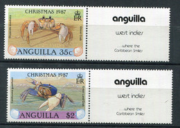 Anguilla ** N° 703 - 705 Avec Vignette - Crustacés - Anguilla (1968-...)