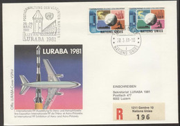 UNO Genf Einschreiben-Schmuckbrief LURABA FIP-Ausstellung Luzern 20.3.81 - Covers & Documents