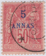 French Offices Zanzibar 1894-96 Used Sc 8 5a On 50c Peace And Commerce - Gebraucht