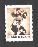 Vignette Of Madeira Island. Flower Basket. Estrelicias. Anthuriums. Regional Costume. Vinheta Da Ilha Da Madeira. Cesto - Emisiones Locales