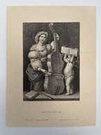 Image Pieuse Ancienne 1866 SAINTE CECILE Patronne Des Musiciens Violoncelle - Images Religieuses