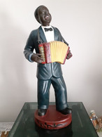 Statue Joueur De Jazz. Accordéoniste. Ceramique. - Andere & Zonder Classificatie