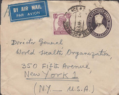 1948. INDIA. Envelope  GEORG VI ONE AND A HALF ANNAS + 4 Ex 4 As + ½ A From CONNAUG 16 APR 49 To World Hea... - JF427285 - Andere & Zonder Classificatie