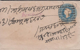 1890. INDIA. Envelope VICTORIA HALF ANNA Cancelled Reverse R. BOMBAY NOV 29 2. DELY + JHARAPATAN CITY NOV ... - JF427485 - Otros & Sin Clasificación