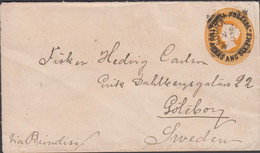 1893. INDIA. Envelope VICTORIA INDIA POSTAGE TWO ANNAS SIX PIES Via Brindisi To Göteborg, Sweden From MADU... - JF427493 - Otros & Sin Clasificación