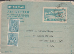 1950. INDIA. AIR LETTER 6 As AIR PLANE Cancelled 1 MAY 50 To USA.  - JF427513 - Altri & Non Classificati