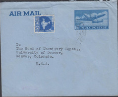 1965. INDIA. AEROGRAMME 90 NP AIR PLANE + 25 NP. To USA.  - JF427525 - Andere & Zonder Classificatie