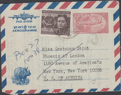 1968. INDIA. AEROGRAMME 65 P AIR PLANE + 20 P BEZBARUAH To USA.  - JF427530 - Other & Unclassified