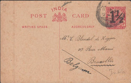 1932. INDIA. POST CARD EDWARD VII  ONE ANNA Overprinted 1½ To Bruxelles, Belgium Dated Reverse 11-12-23. U... - JF426610 - Other & Unclassified