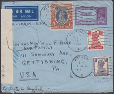 1942. INDIA. BY AIR MAIL ENVELOPE Georg VI 14 A + GEORG VI 1½, 12 AS + 1 R To USA Cancelled KOTAGIRI 1 5 1... - JF426638 - Other & Unclassified