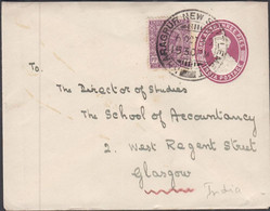 1932. INDIA. ONE ANNA THREE PIES Envelope With 1A3Ps George V To Glasgow Cancelled KHARAGPUR ... (Michel 131) - JF426640 - Altri & Non Classificati