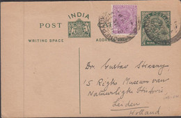 1935. INDIA. NINE PIES POSTCARD Georg V With 1A3Ps George V To Rijks Museum Van Naturlijke Hi... (Michel 131) - JF426642 - Other & Unclassified