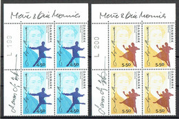 Lars Sjööblom. Denmark 2005. 200 Anniv. August Bournonville. Michel 1403-1404 Plate Blocks MNH. Signed. - Blokken & Velletjes