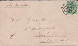 1892-1897. INDIA. Victoria. 2 ANNAS SIX PIES. On Cover (fold) To Denmark Via Brindisi From DARJELING 2 NO.... - JF427157 - 1858-79 Kronenkolonie