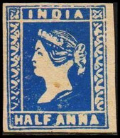 1854. INDIA. Victoria. HALF ANNA. Interesting Old Forgery Without Gum.  - JF521571 - 1858-79 Kronenkolonie