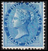 1856-1858. INDIA. Victoria. HALF ANNA. Hilged. Fold.  - JF521580 - 1858-79 Kolonie Van De Kroon