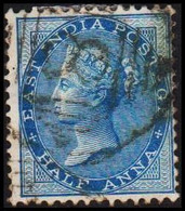 1865-1873. INDIA. Victoria. HALF ANNA. With Watermark Elephanthead.  - JF521585 - 1858-79 Compagnie Des Indes & Gouvernement De La Reine