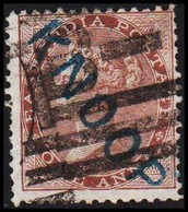 1865-1873. INDIA. Victoria. ONE ANNA. With Watermark Elephanthead. Interesting Cancel KNOOP. - JF521591 - 1858-79 Kolonie Van De Kroon