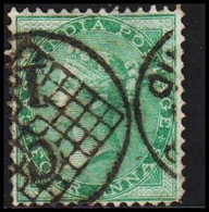 1865-1873. INDIA. Victoria. FOUR ANNAS. With Watermark Elephanthead. Interesting Cancel. - JF521595 - 1858-79 Kolonie Van De Kroon