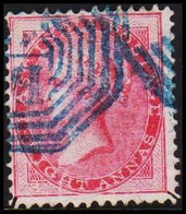 1865-1873. INDIA. Victoria. EIGHT ANNAS. With Watermark Elephanthead. Interesting Cancel. - JF521596 - 1858-79 Kolonie Van De Kroon