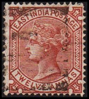 1874-1876. INDIA. Victoria. TWELVE ANNAS. EAST INDIA POST.  - JF521605 - 1858-79 Kronenkolonie