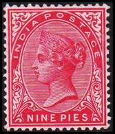 1882-1886. INDIA. Victoria. NINE PIES. Hinged. - JF521610 - 1858-79 Compañia Británica Y Gobierno De La Reina