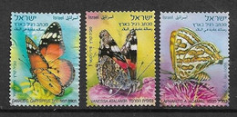 ISRAEL 2011 BUTTERFLIES TRIO - Used Stamps (without Tabs)