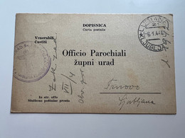 Yugoslavia Slovenia WWII 1942 Stationary Martial Status Data With Stamp "Zupni Urad Sv. Franciska Ljubljana" (No 1826) - Lubiana