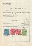 2564PR/Bulletin Taxe Transmission 1927 Attout & Fils Transport De Vins Bruxelles > Court St.Etienne TP Fiscaux 26,40 Frs - Transport