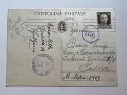 Slovenia Lubiana WWII 1943 Stationary Lubiana -> Internati Civili Padova With Censorship Stamps (No 1836) - Lubiana