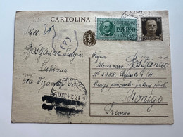 Slovenia Lubiana WWII 1943 Stationary Lubiana -> Concnetration Camp MONIGO Treviso (No 1837) - Lubiana