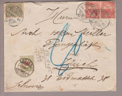 CH Porto 1905-09-03 Zürich1 Taxierter Brief Aus Budapest (Zürich1 Briefträger III) - Franquicia