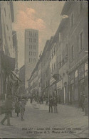 AREZZO - CORSO V. EMANUELE CON VEDUTA DELLA CHIESA DELLA PIEVE SPEDITA AI MARCHESI PIGNATELLI DI MONTECALVO 1915 (13196) - Arezzo