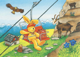 959  Felix Le Lapin: Entier (c.p.) - Felix The Bunny, Comic, Eagle Marmot Chamois Edelweiss Gentian. Aigle Marmotte - Muñecas